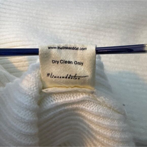 Line + Dot Womens Ribbed Knit Cream Sweater XS - Picture 7 of 7